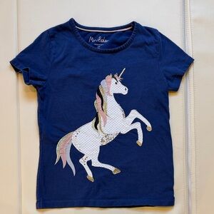 Mini Boden Navy Unicorn Kids T-Shirt